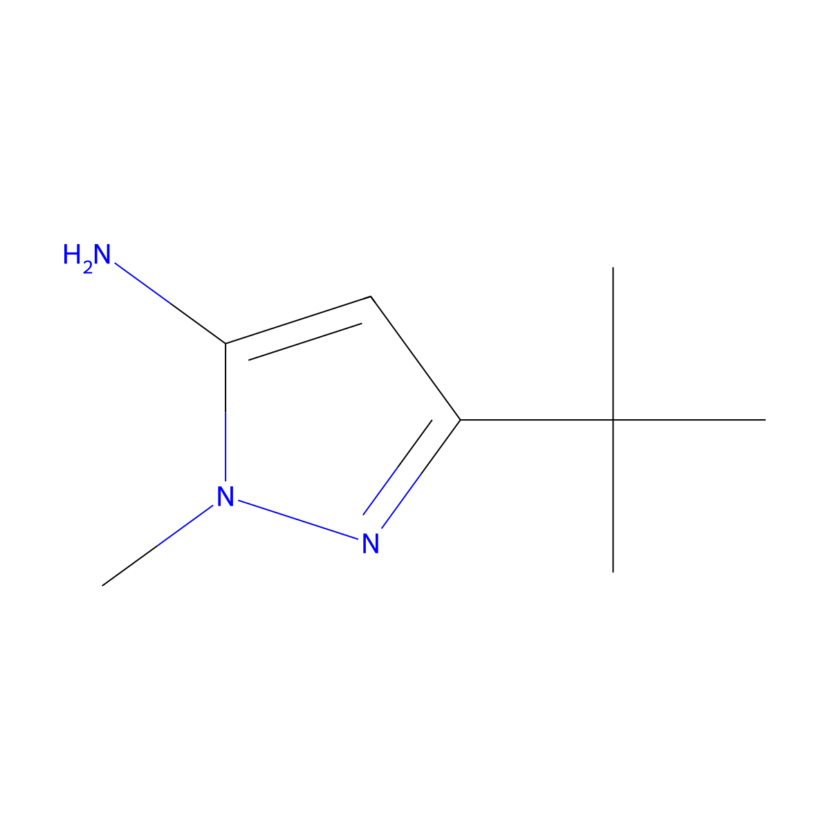 3-tert-Butyl-1-methyl-1H-pyrazol-5-amine molecular structure, CAS 118430-73-2
