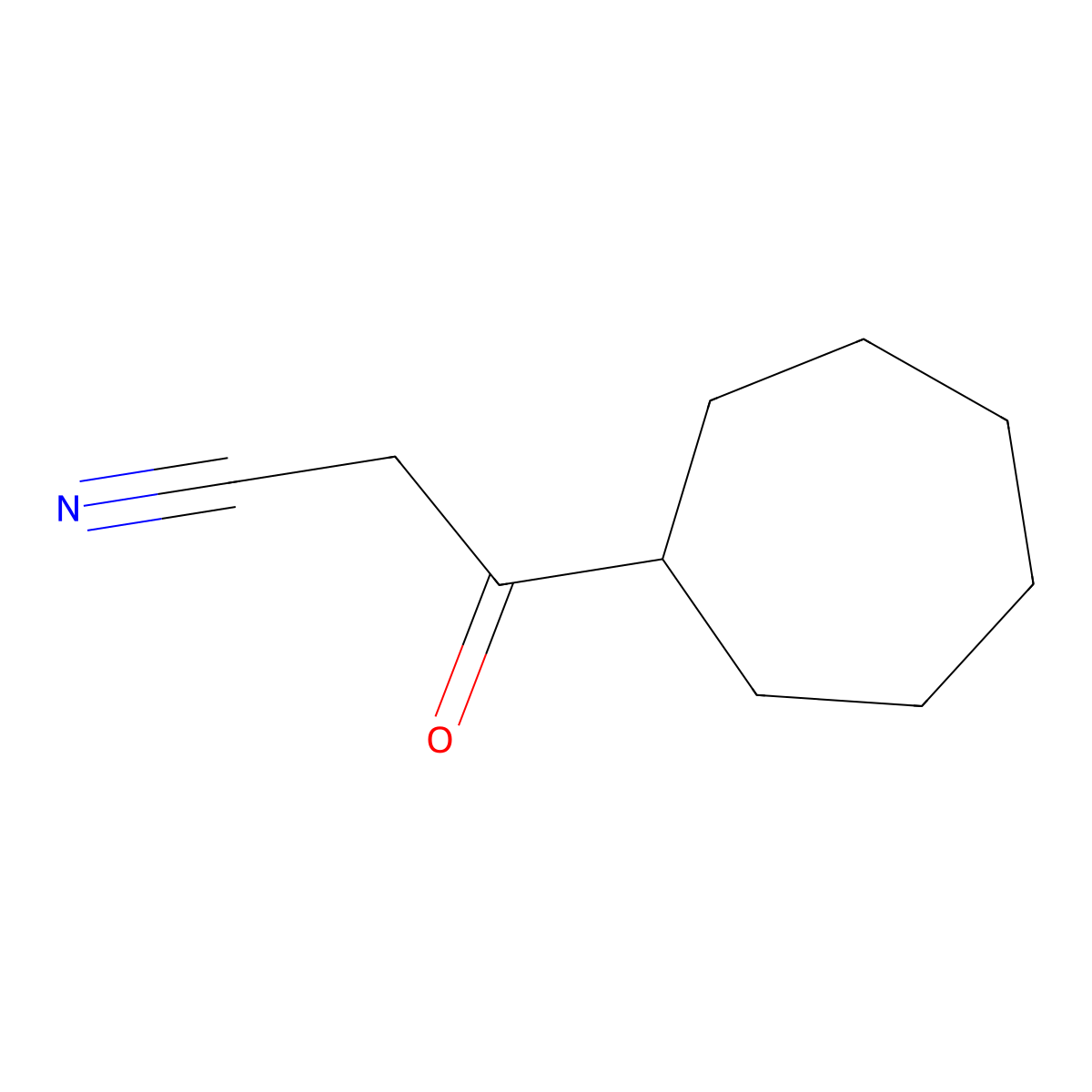 3-Cycloheptyl-3-oxopropanenitrile molecular structure, CAS 118431-90-6