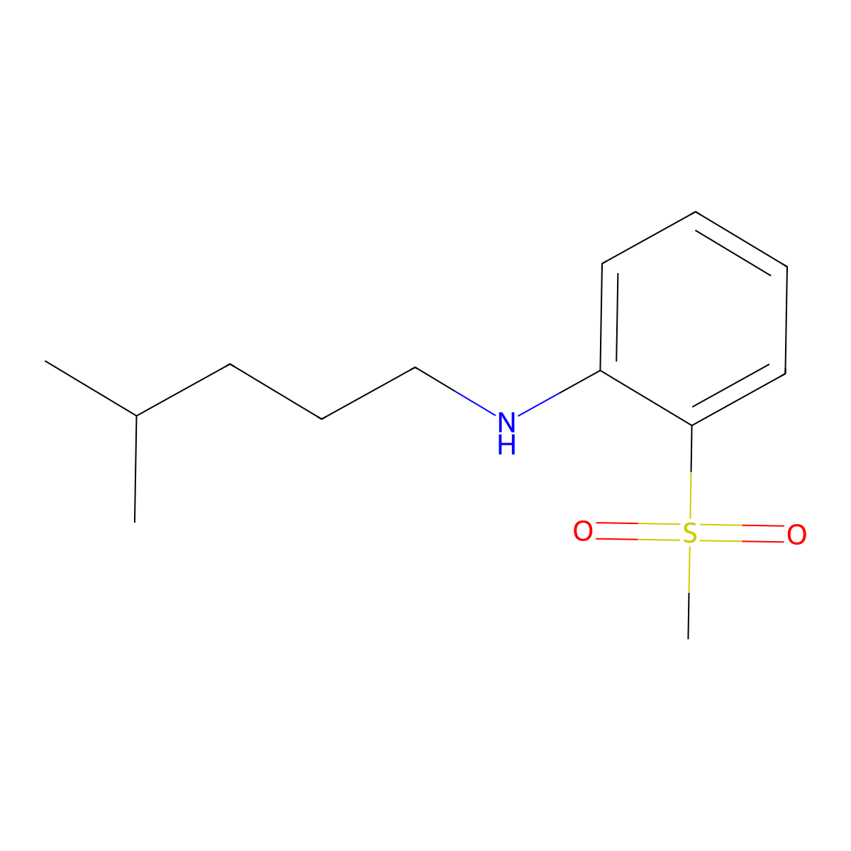 N-(4-Methylpentyl)-2-(methylsulfonyl)benzenamine molecular structure, CAS 1184351-58-3