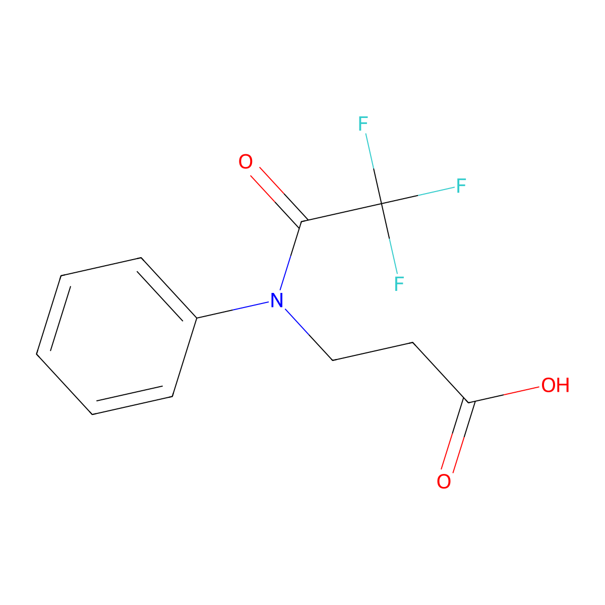 3-(2,2,2-trifluoro-N-phenylacetamido)propanoic acid molecular structure, CAS 1184353-60-3