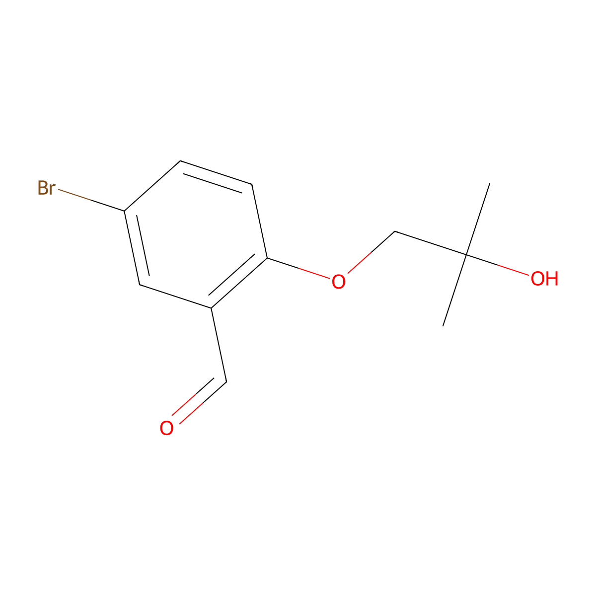 5-Bromo-2-(2-hydroxy-2-methylpropoxy)benzaldehyde molecular structure, CAS 1184355-81-4