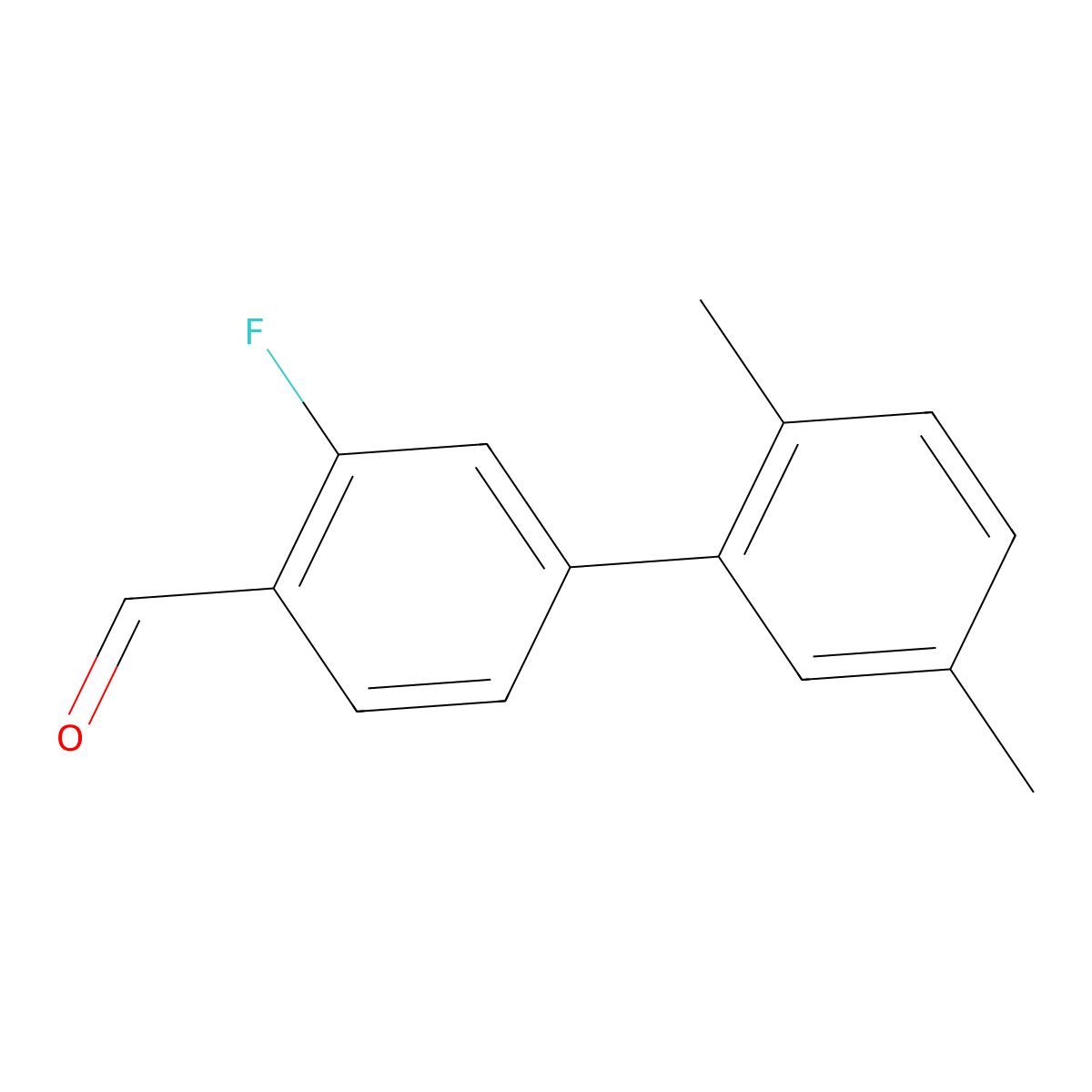 3-Fluoro-2',5'-dimethyl[1,1'-biphenyl]-4-carboxaldehyde molecular structure, CAS 1184358-60-8