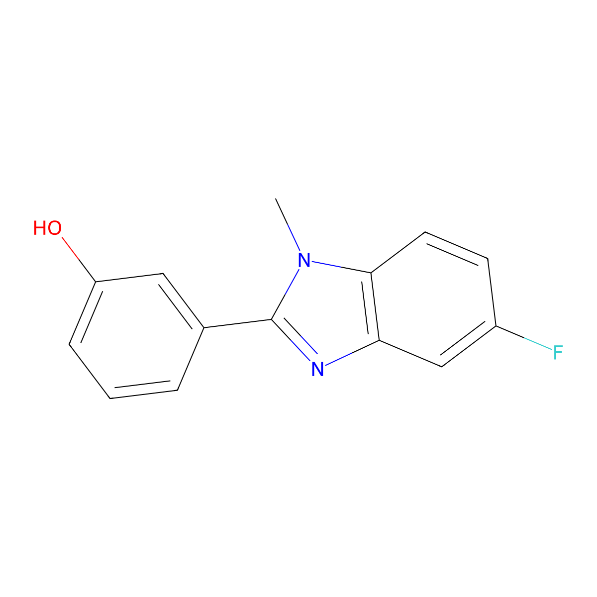 3-(5-fluoro-1-methyl-1H-1,3-benzodiazol-2-yl)phenol molecular structure, CAS 1184360-93-7
