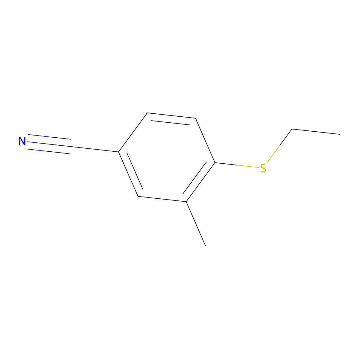 4-(Ethylthio)-3-methylbenZonitrile molecular structure, CAS 1184366-65-1