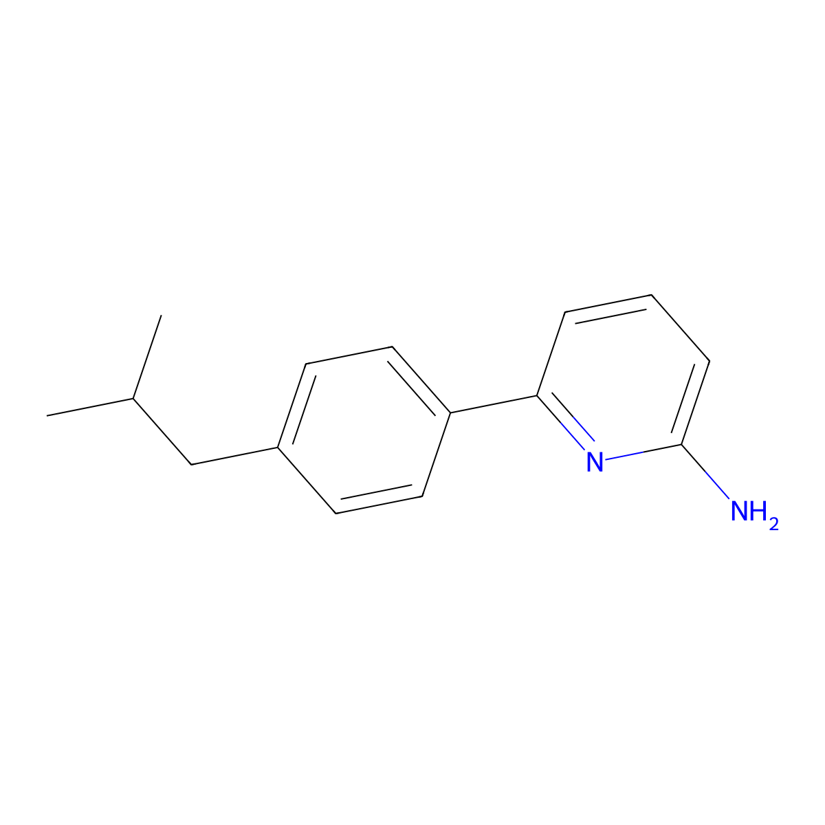 6-[4-(2-Methylpropyl)phenyl]-2-pyridinamine molecular structure, CAS 1184367-65-4