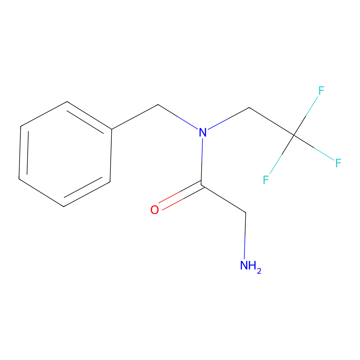 2-amino-N-benzyl-N-(2,2,2-trifluoroethyl)acetamide molecular structure, CAS 1184369-30-9