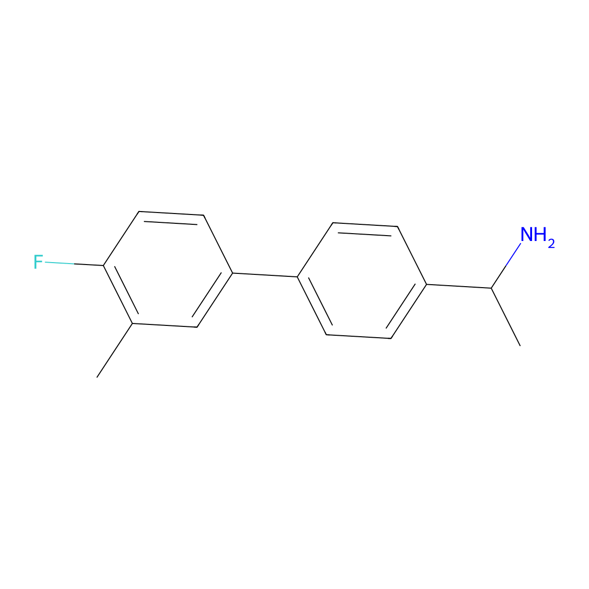 1-(4'-Fluoro-3'-methyl-[1,1'-biphenyl]-4-yl)ethanamine molecular structure, CAS 1184372-39-1