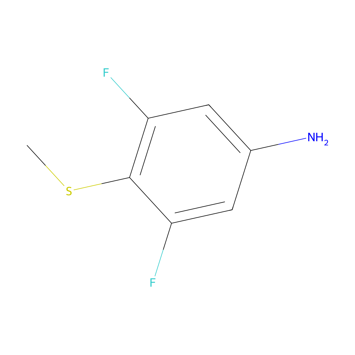 3,5-Difluoro-4-(methylsulfanyl)aniline molecular structure, CAS 1184373-72-5