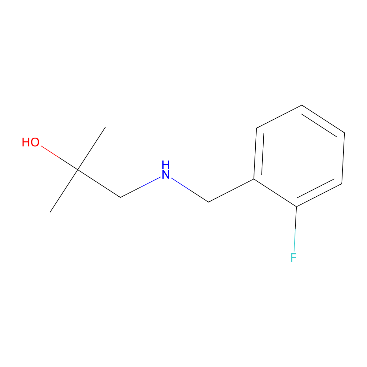 1-{[(2-Fluorophenyl)methyl]amino}-2-methylpropan-2-ol molecular structure, CAS 1184377-47-6