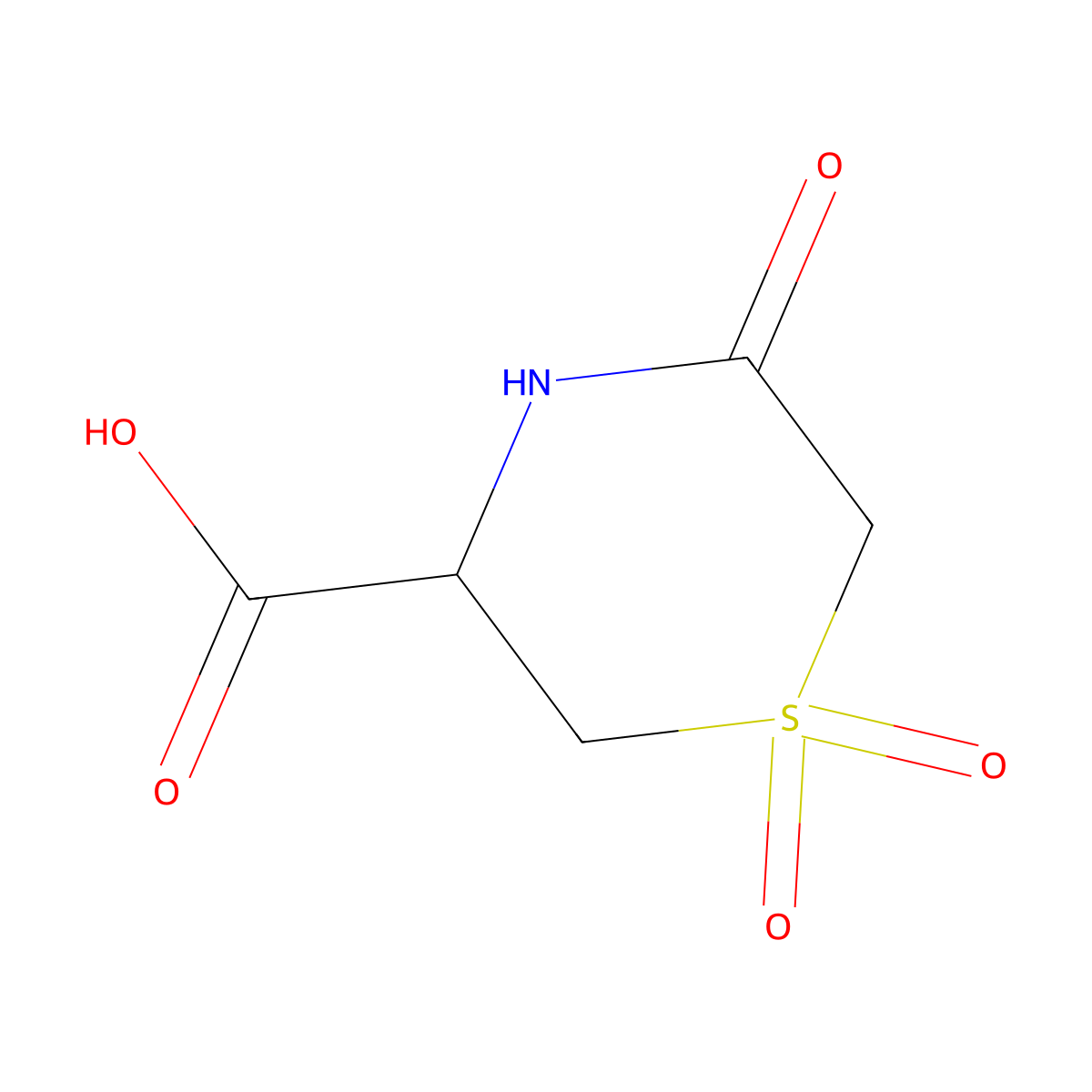 (3R)-1,1,5-trioxo-1lambda6-thiomorpholine-3-carboxylic acid molecular structure, CAS 118438-66-7