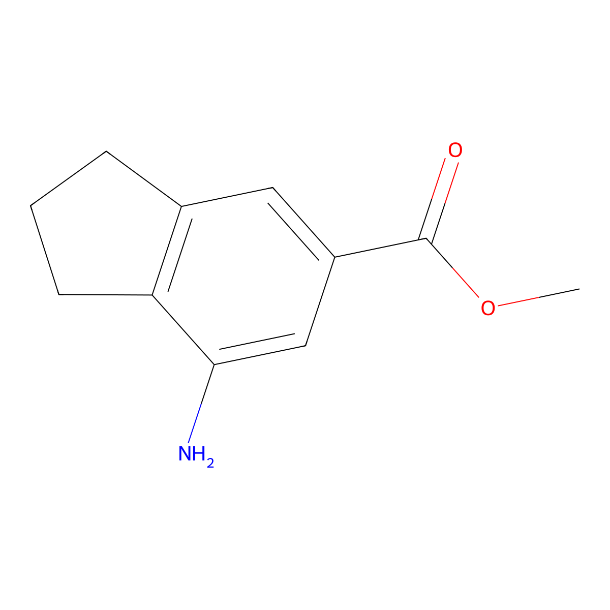 methyl 7-amino-2,3-dihydro-1H-indene-5-carboxylate molecular structure, CAS 1184381-71-2