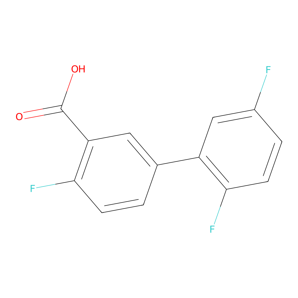 5-(2,5-Difluorophenyl)-2-fluorobenzoic acid molecular structure, CAS 1184382-68-0