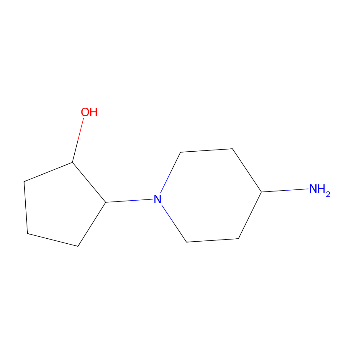 2-(4-Aminopiperidin-1-yl)cyclopentan-1-ol molecular structure, CAS 1184385-01-0