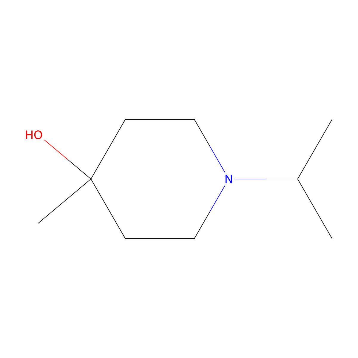 4-Methyl-1-(propan-2-YL)piperidin-4-OL molecular structure, CAS 1184385-50-9