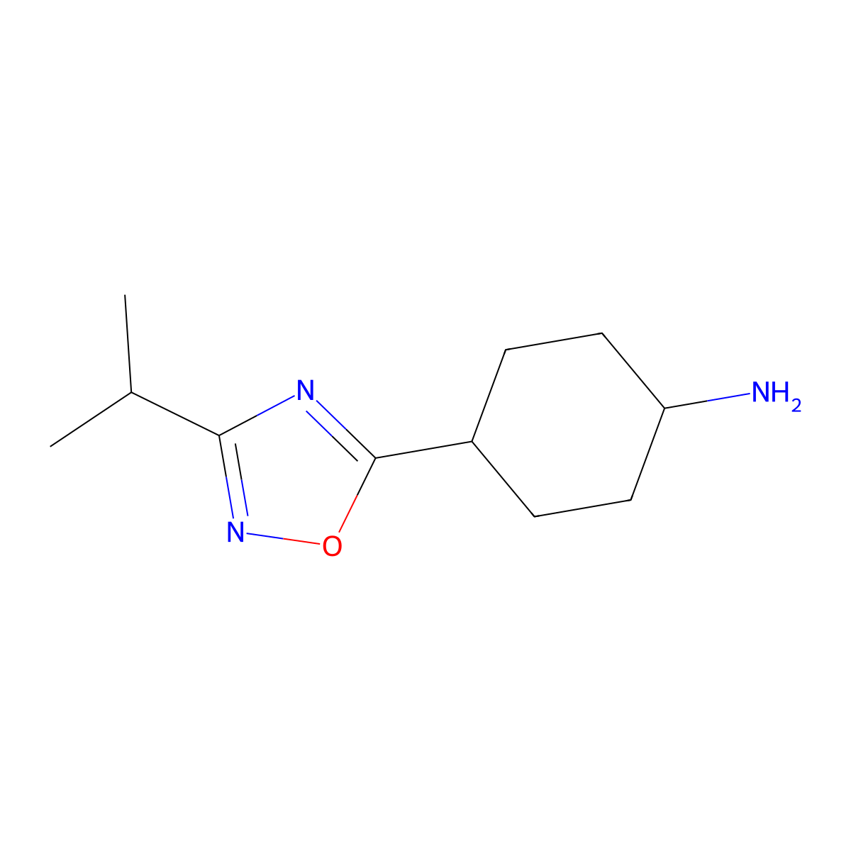 4-(3-Isopropyl-1,2,4-oxadiazol-5-YL)cyclohexan-1-amine molecular structure, CAS 1184387-27-6
