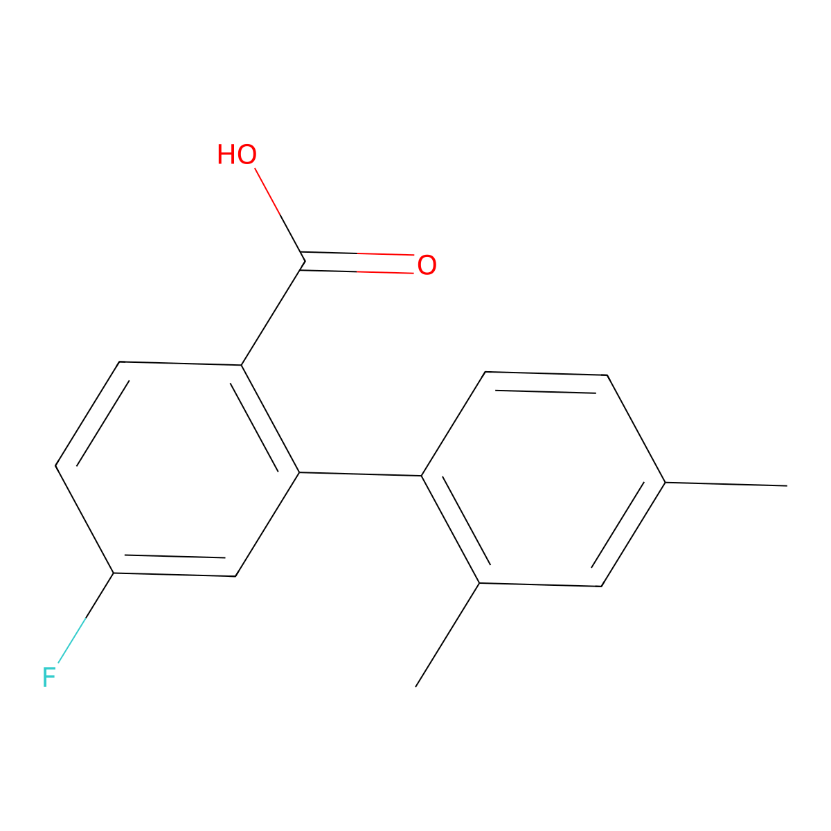 2-(2,4-Dimethylphenyl)-4-fluorobenzoic acid molecular structure, CAS 1184388-49-5