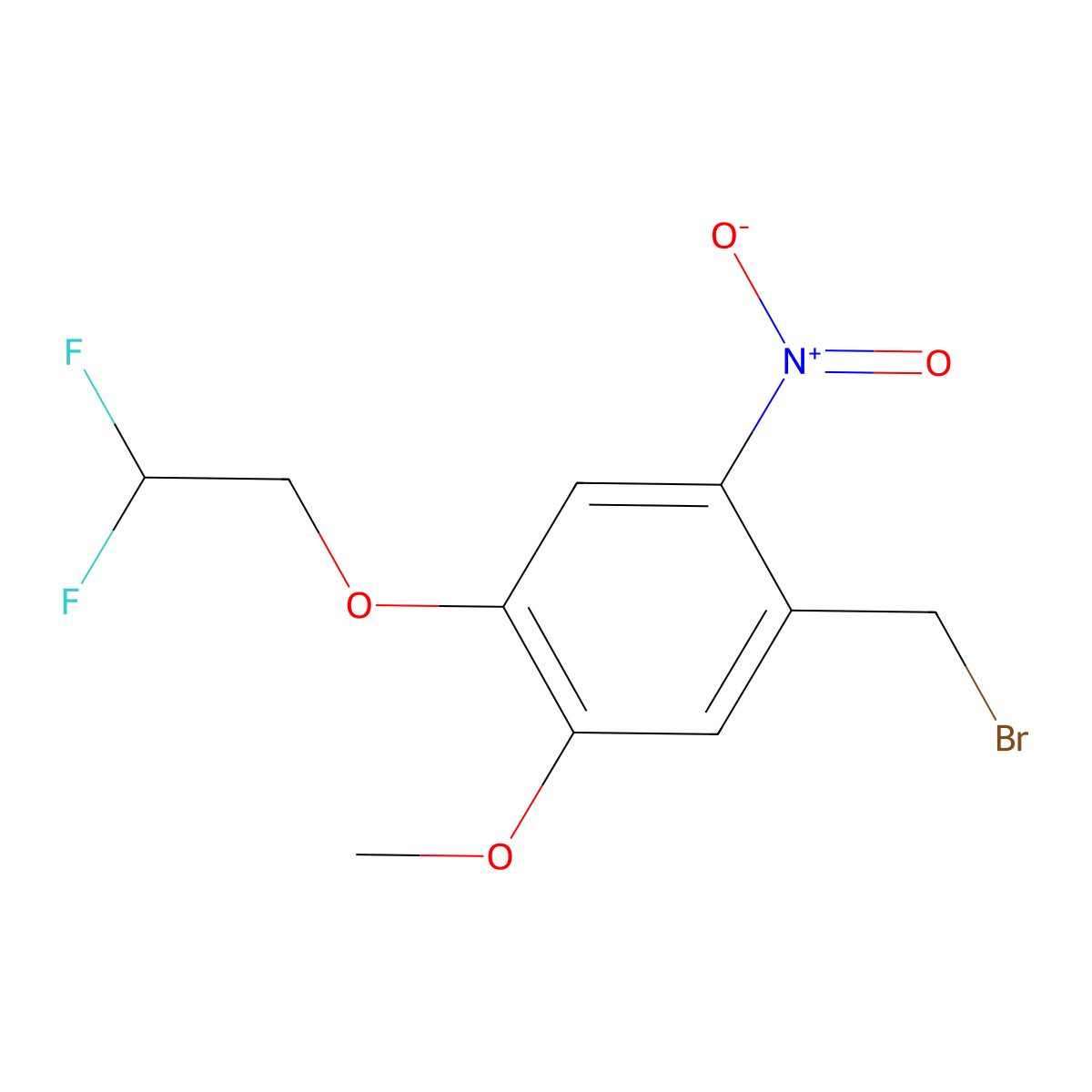 1-(Bromomethyl)-4-(2,2-difluoroethoxy)-5-methoxy-2-nitrobenzene molecular structure, CAS 1184388-87-1