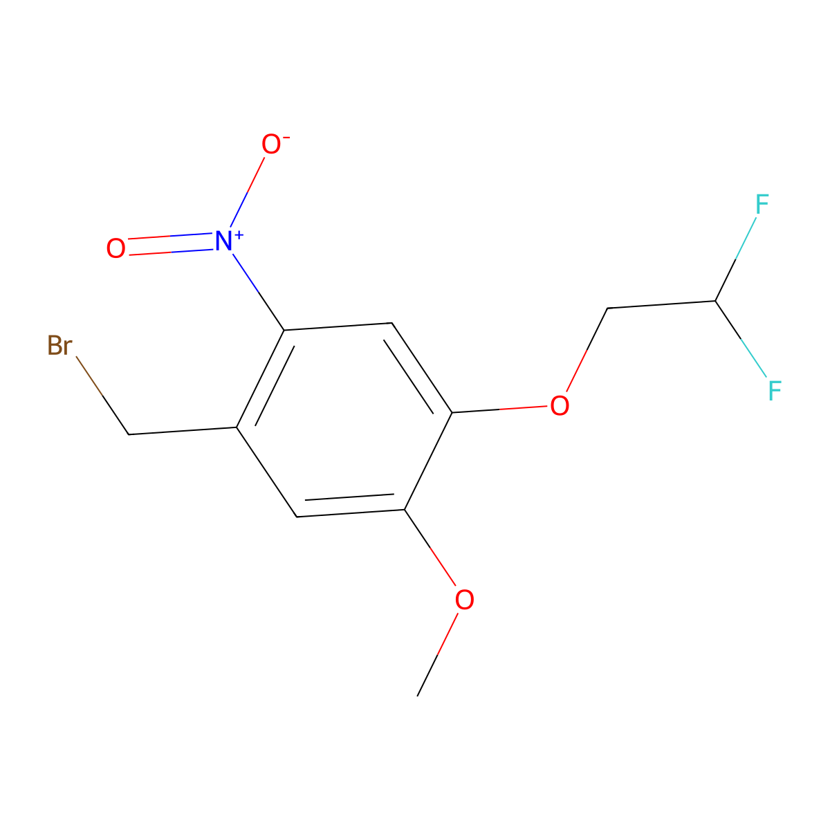 1-(Bromomethyl)-4-(2,2-difluoroethoxy)-5-methoxy-2-nitrobenzene molecular structure, CAS 1184388-87-1