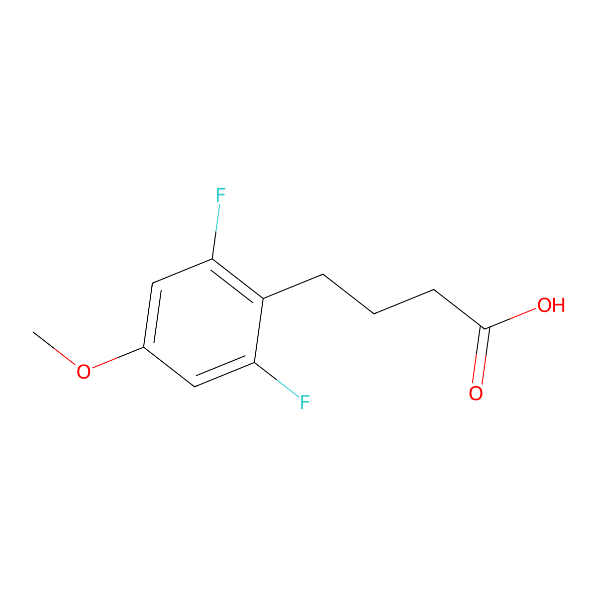 4-(2,6-Difluoro-4-methoxyphenyl)butanoic acid molecular structure, CAS 1184389-98-7