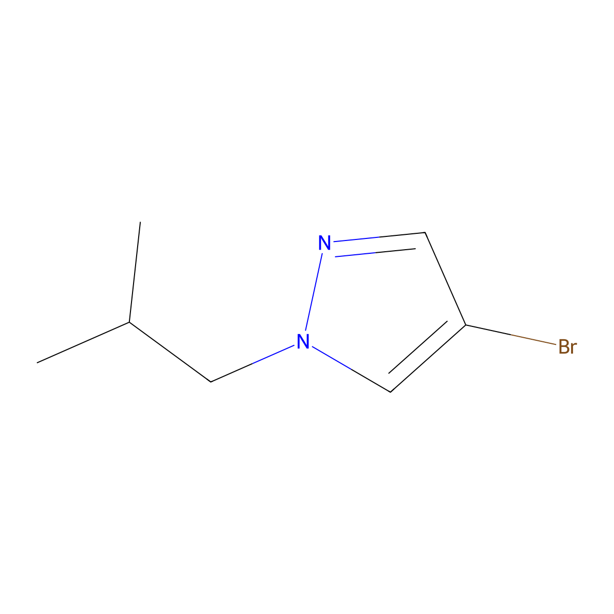 4-Bromo-1-(2-methylpropyl)-1H-pyrazole molecular structure, CAS 1184394-32-8