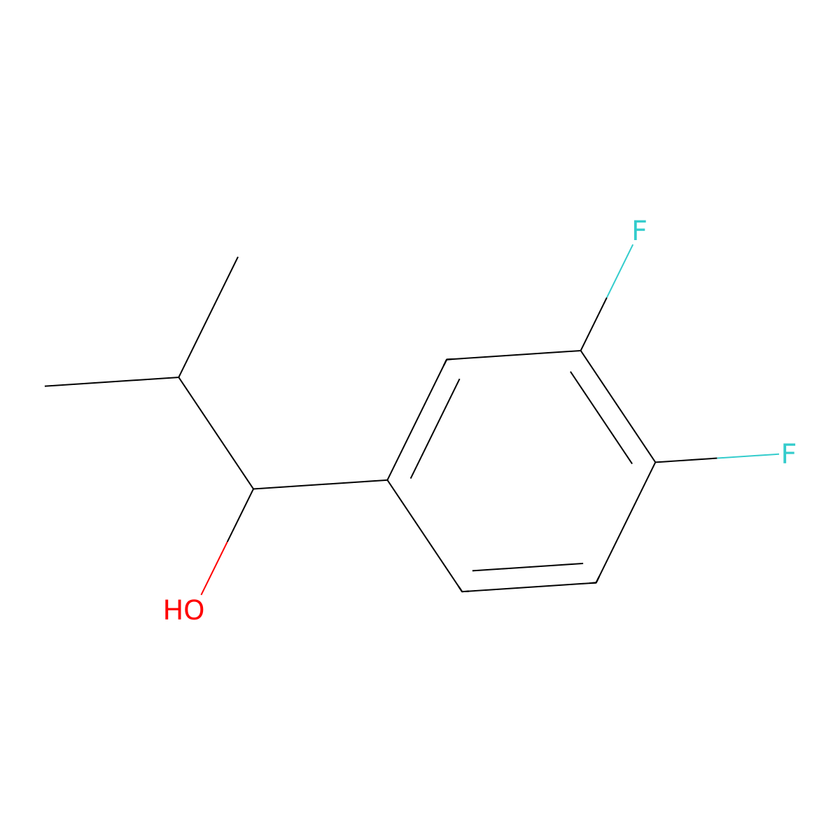 1-(3,4-Difluorophenyl)-2-methylpropan-1-ol molecular structure, CAS 1184394-61-3