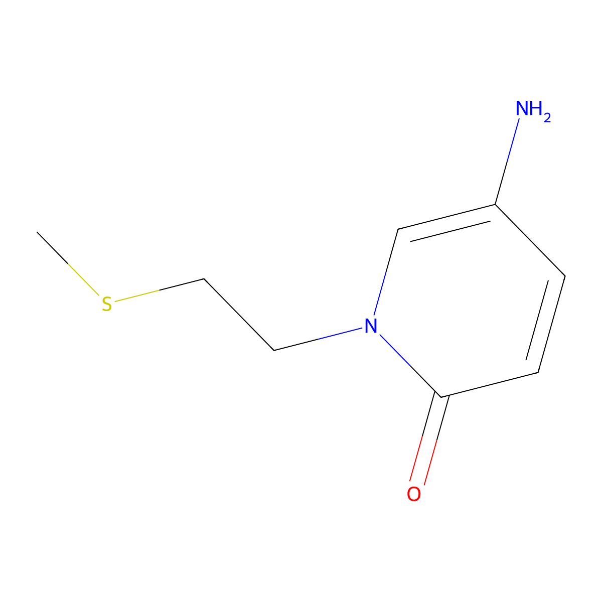 5-Amino-1-[2-(methylsulfanyl)ethyl]-1,2-dihydropyridin-2-one molecular structure, CAS 1184394-85-1