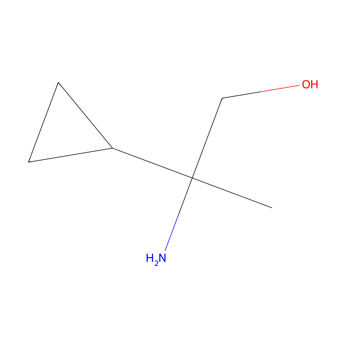 2-Amino-2-cyclopropylpropan-1-ol molecular structure, CAS 1184403-67-5