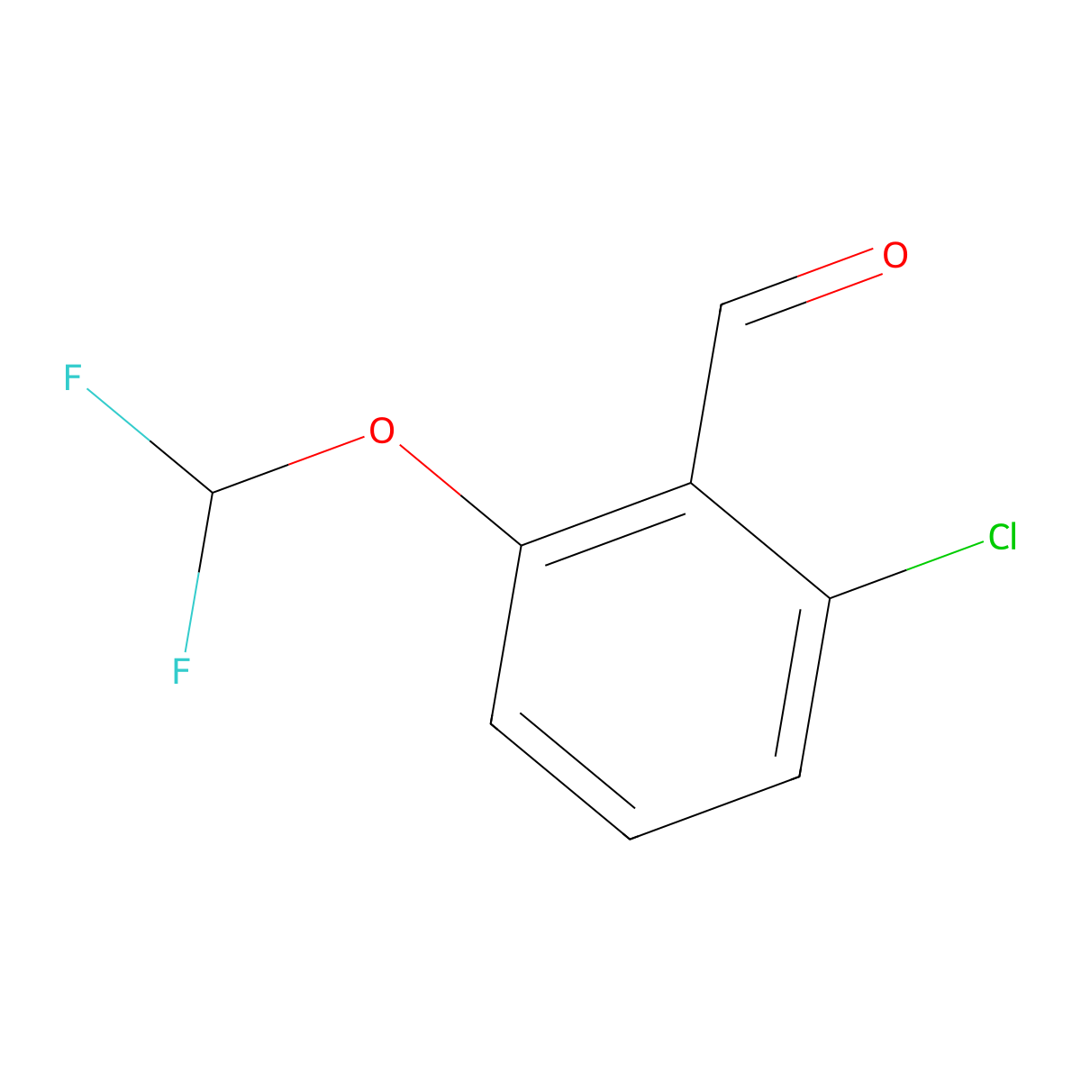 2-Chloro-6-(difluoromethoxy)benzaldehyde molecular structure, CAS 1184404-08-7