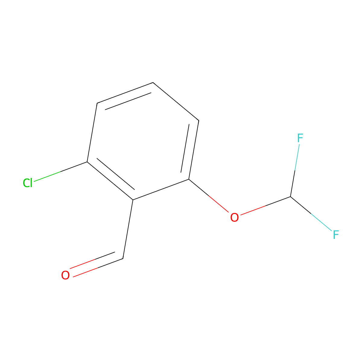 2-Chloro-6-(difluoromethoxy)benzaldehyde molecular structure, CAS 1184404-08-7