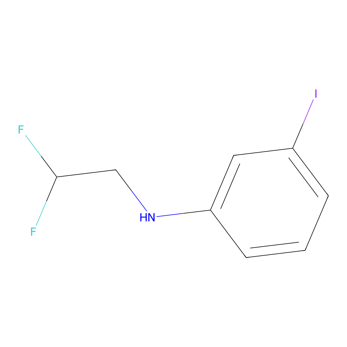 N-(2,2-difluoroethyl)-3-iodoaniline molecular structure, CAS 1184404-75-8
