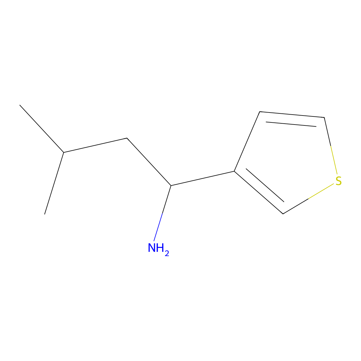 3-Methyl-1-(thiophen-3-YL)butan-1-amine molecular structure, CAS 1184406-65-2