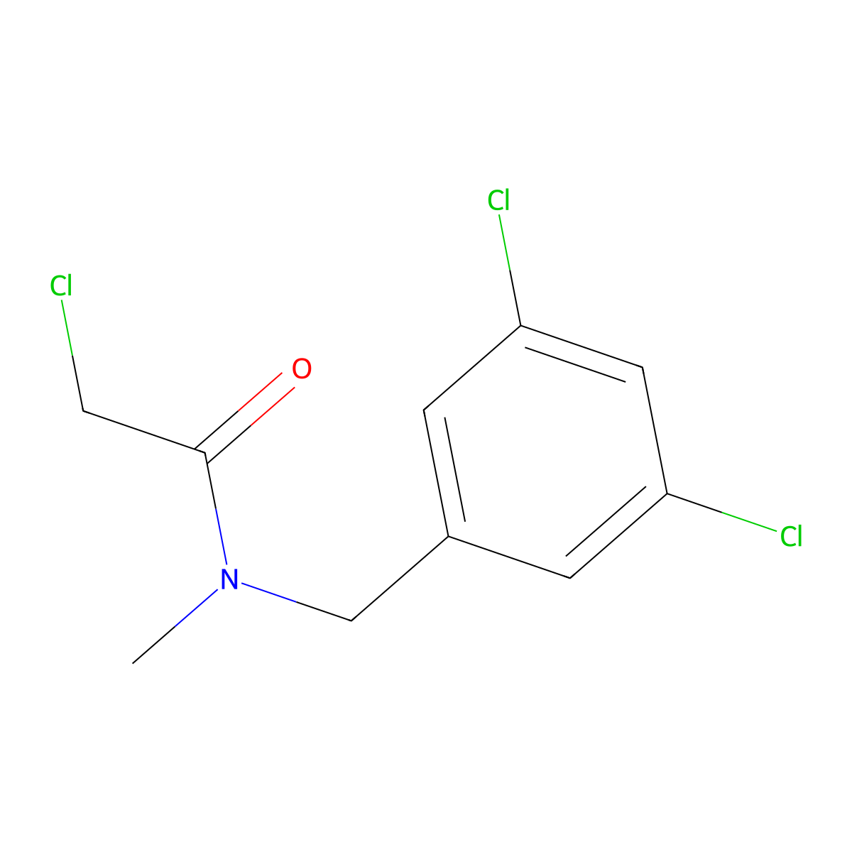 2-chloro-N-((3,5-dichlorophenyl)methyl)-N-methylacetamide molecular structure, CAS 1184409-03-7