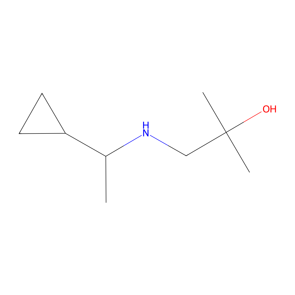 1-[(1-Cyclopropylethyl)amino]-2-methylpropan-2-ol molecular structure, CAS 1184409-91-3
