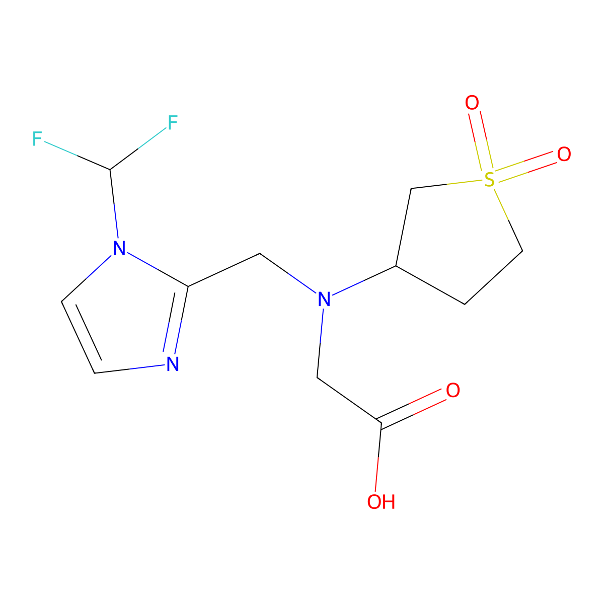 N-((1-(Difluoromethyl)-1H-imidazol-2-yl)methyl)-N-(1,1-dioxidotetrahydrothiophen-3-yl)glycine molecular structure, CAS 1184412-47-2