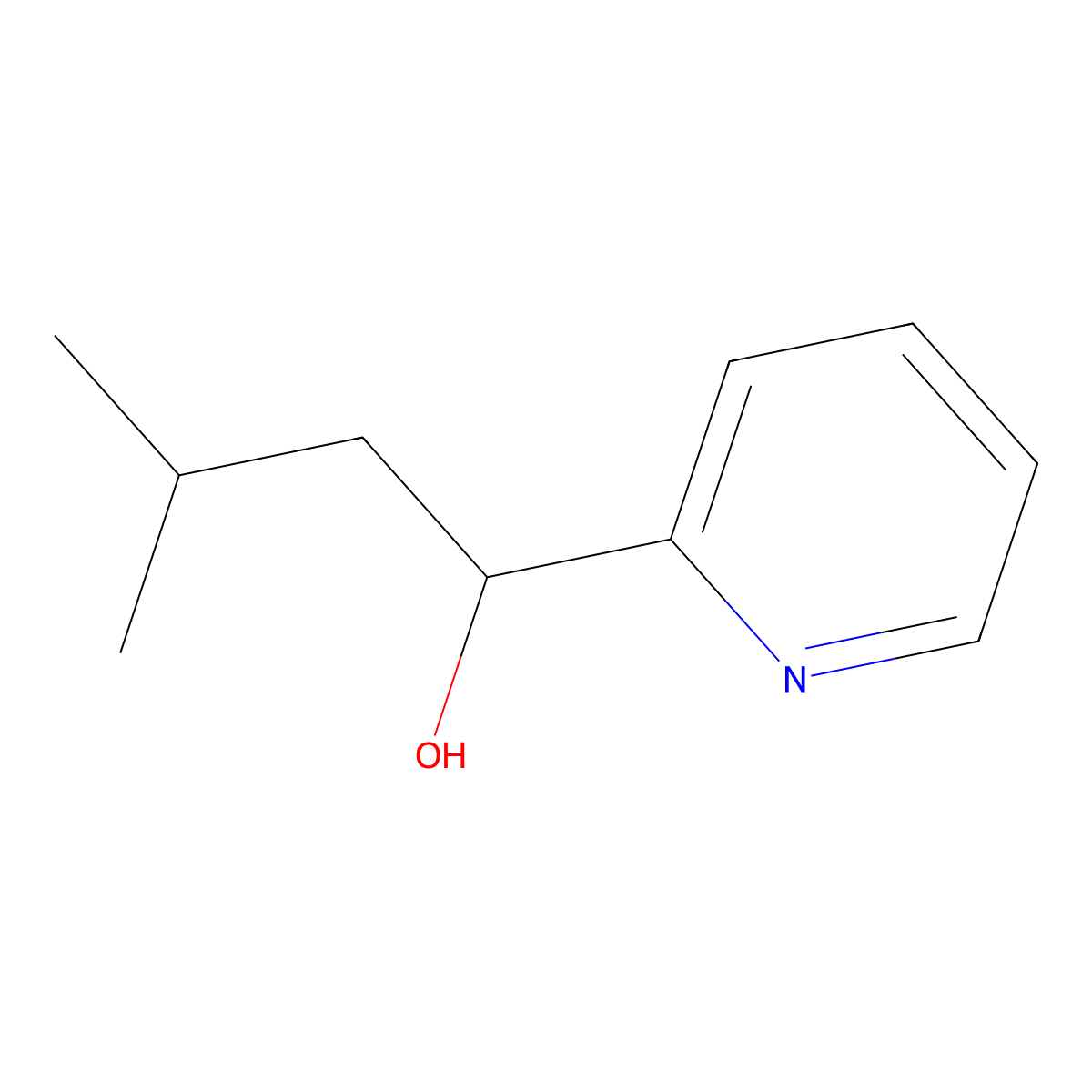 3-Methyl-1-(pyridin-2-yl)butan-1-ol molecular structure, CAS 1184413-15-7