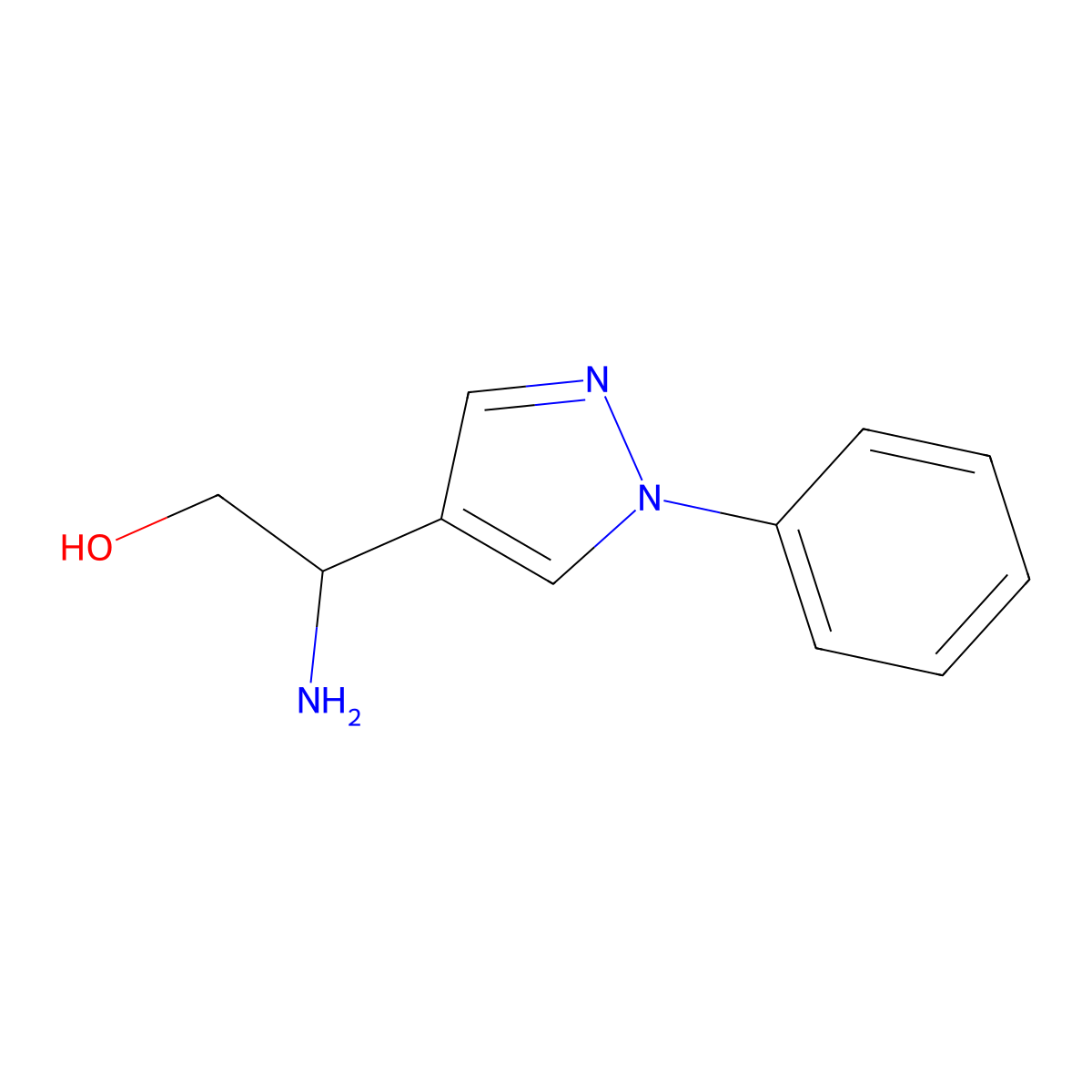 2-Amino-2-(1-phenyl-1h-pyrazol-4-yl)ethan-1-ol molecular structure, CAS 1184416-71-4