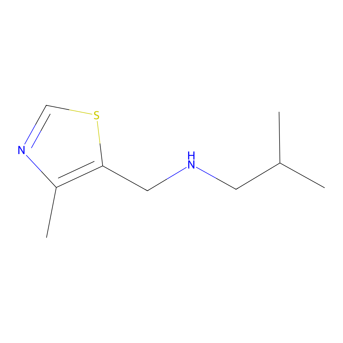 [(4-Methyl-1,3-thiazol-5-yl)methyl](2-methylpropyl)amine molecular structure, CAS 1184421-70-2