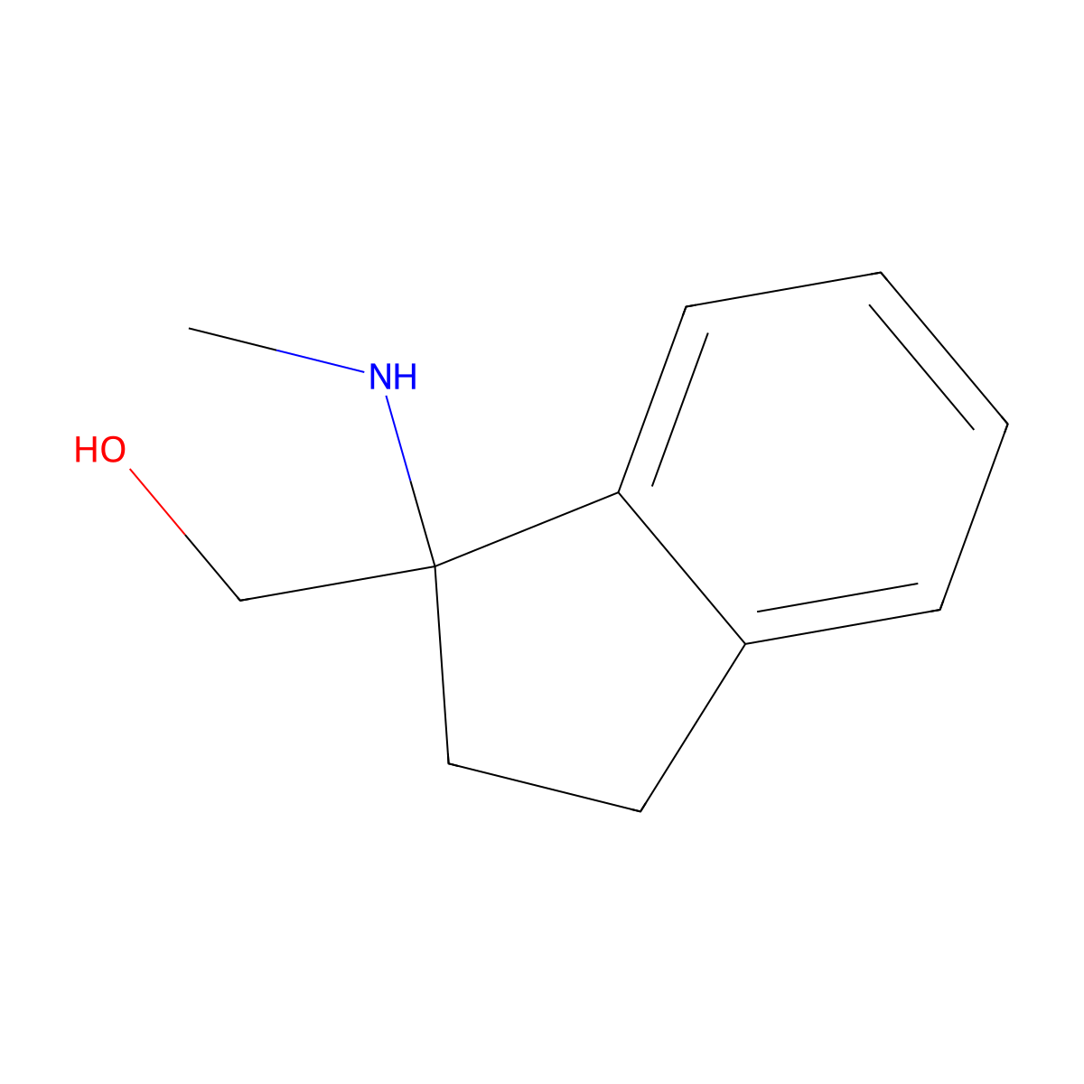 [1-(methylamino)-2,3-dihydro-1H-inden-1-yl]methanol molecular structure, CAS 1184425-05-5