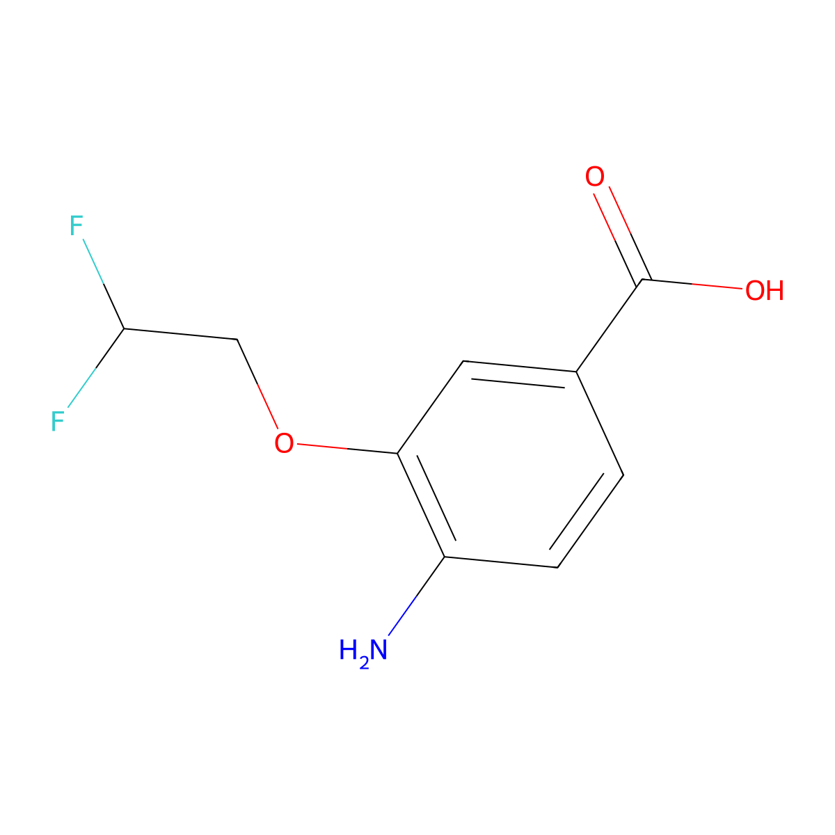 4-Amino-3-(2,2-difluoroethoxy)benzoic acid molecular structure, CAS 1184427-47-1