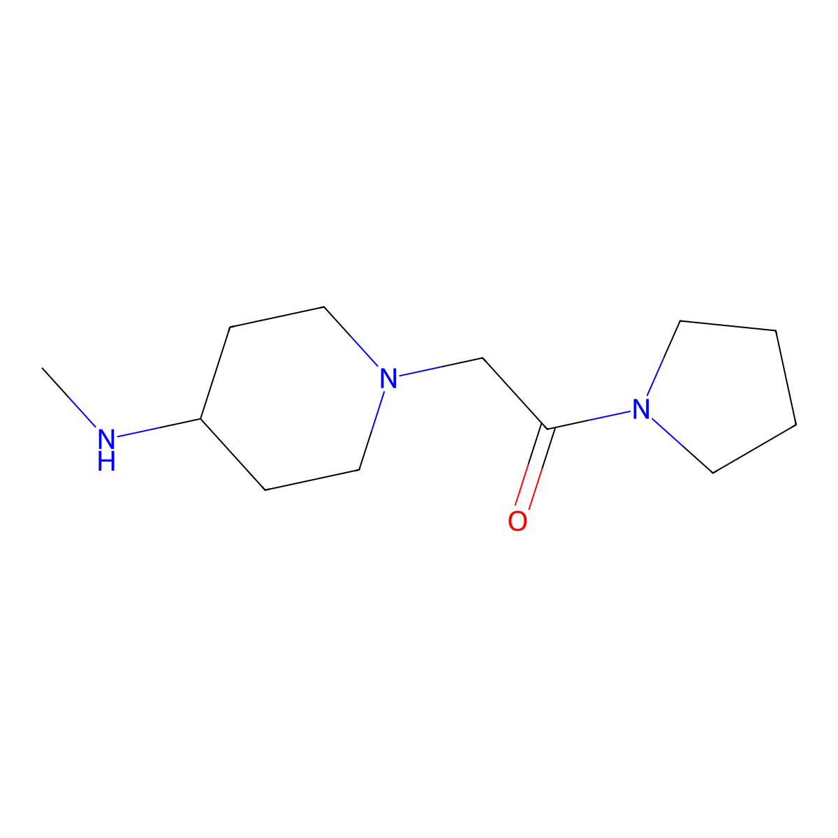 2-[4-(Methylamino)piperidin-1-yl]-1-(pyrrolidin-1-yl)ethan-1-one molecular structure, CAS 1184429-52-4