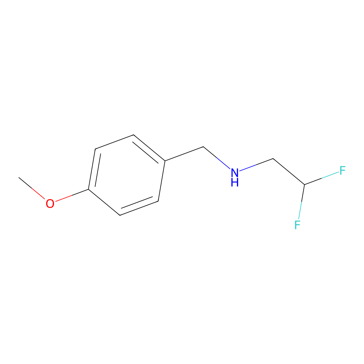 2,2-difluoro-N-(4-methoxybenzyl)ethanamine molecular structure, CAS 1184429-97-7