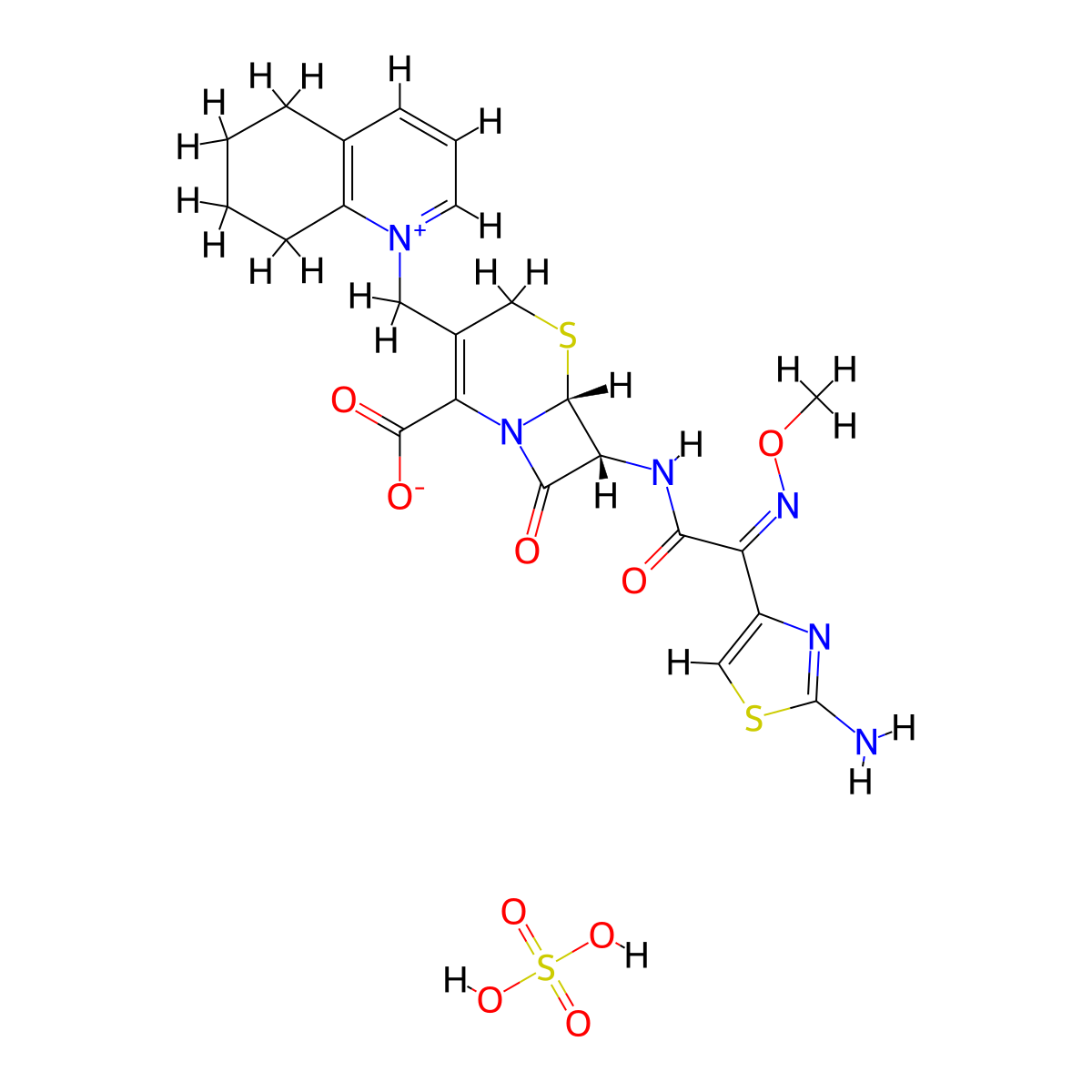 Cefquinome Sulfate molecular structure, CAS 118443-88-2
