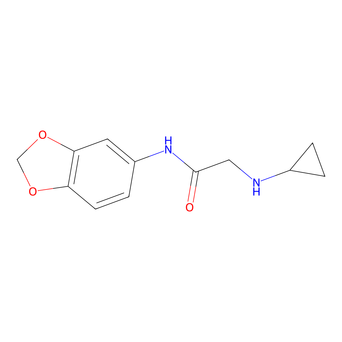 N-(Benzo[d][1,3]dioxol-5-yl)-2-(cyclopropylamino)acetamide molecular structure, CAS 1184433-57-5