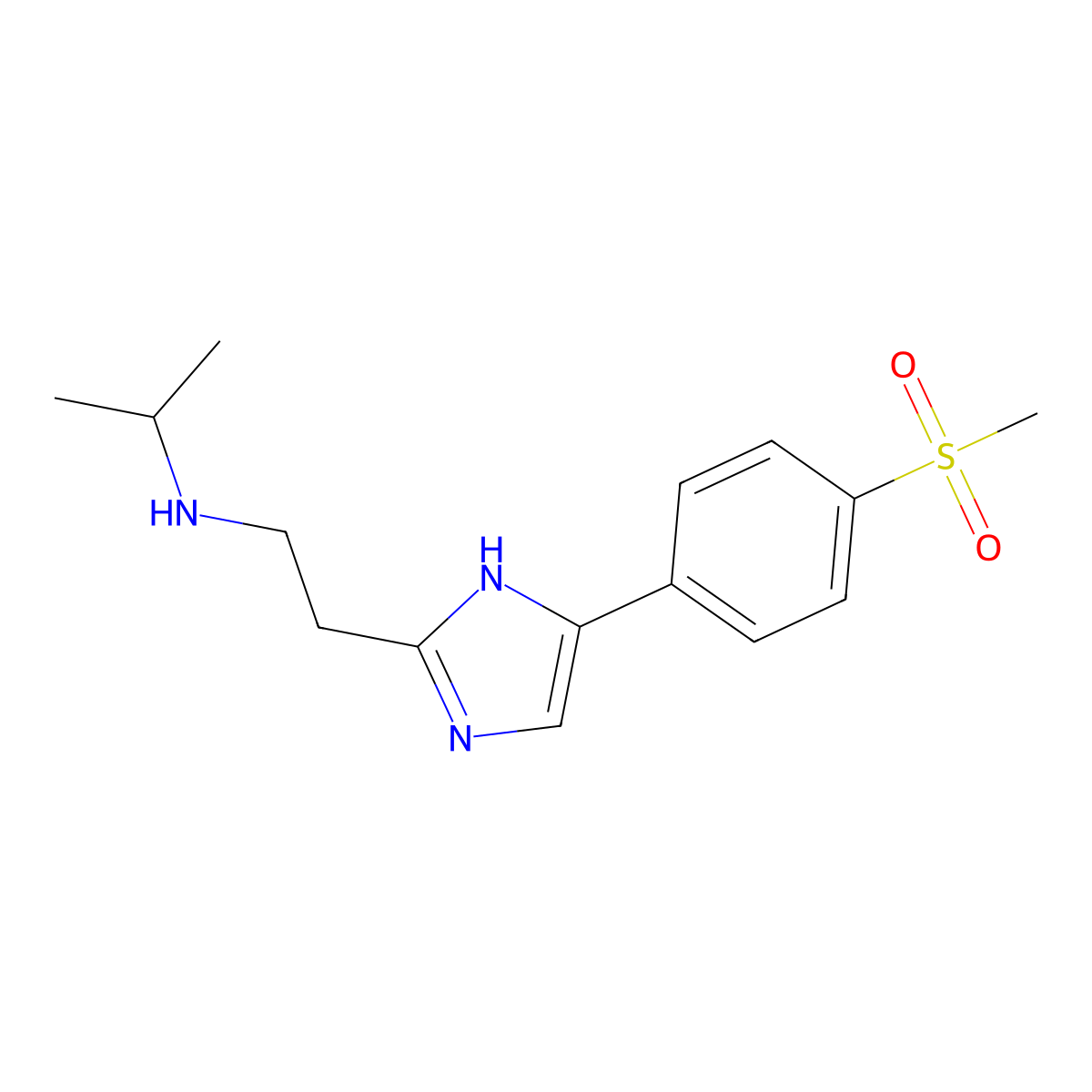 {2-[4-(4-methanesulfonylphenyl)-1H-imidazol-2-yl]ethyl}(propan-2-yl)amine molecular structure, CAS 1184436-23-4