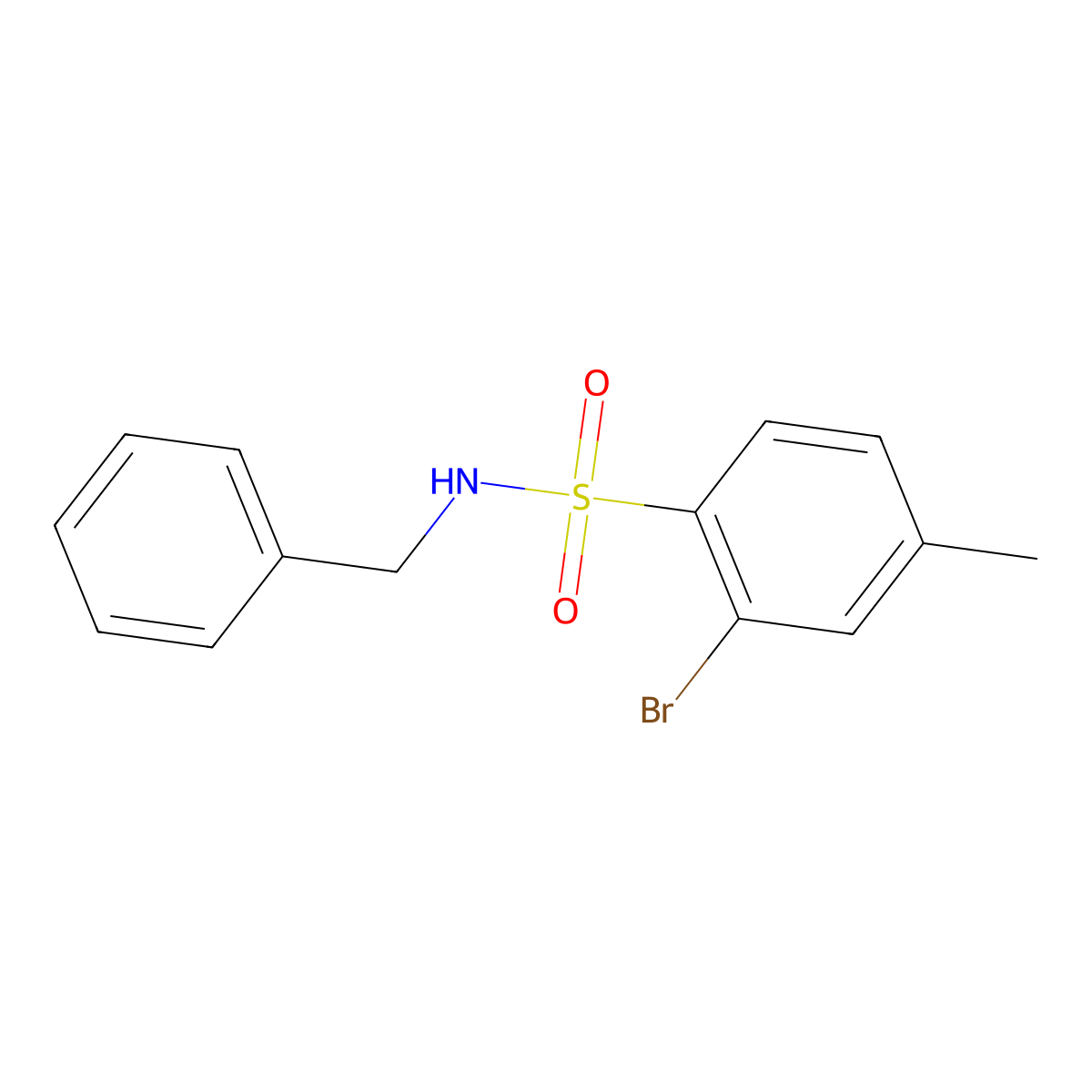 N-benzyl-2-bromo-4-methylbenzenesulfonamide molecular structure, CAS 1184443-16-0