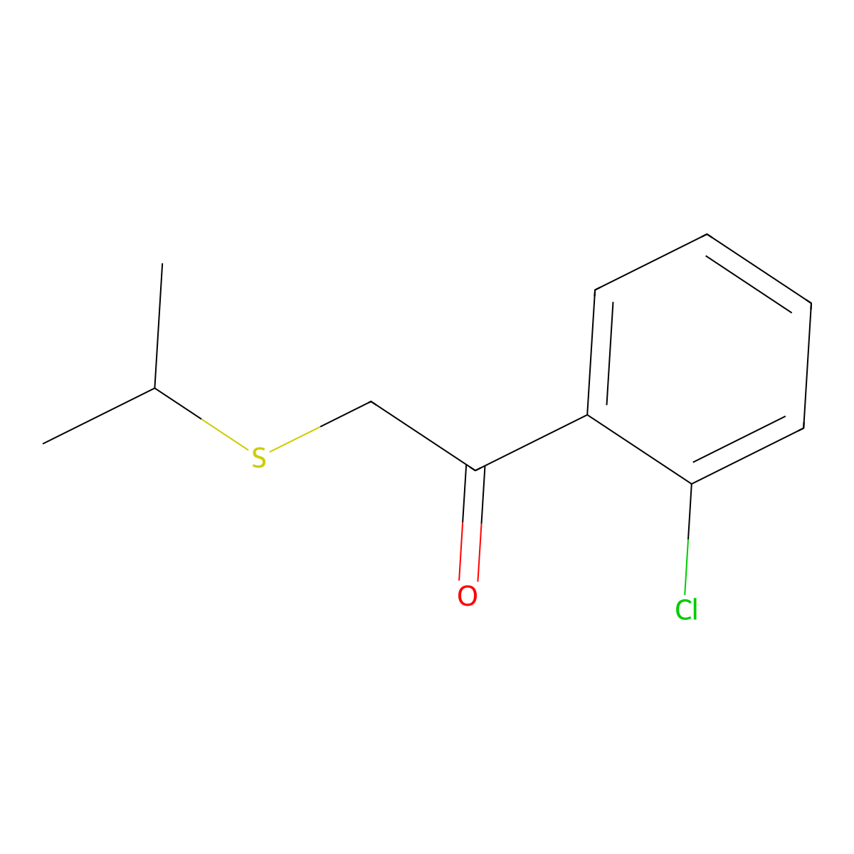 1-(2-Chlorophenyl)-2-(isopropylthio)ethan-1-one molecular structure, CAS 1184452-08-1