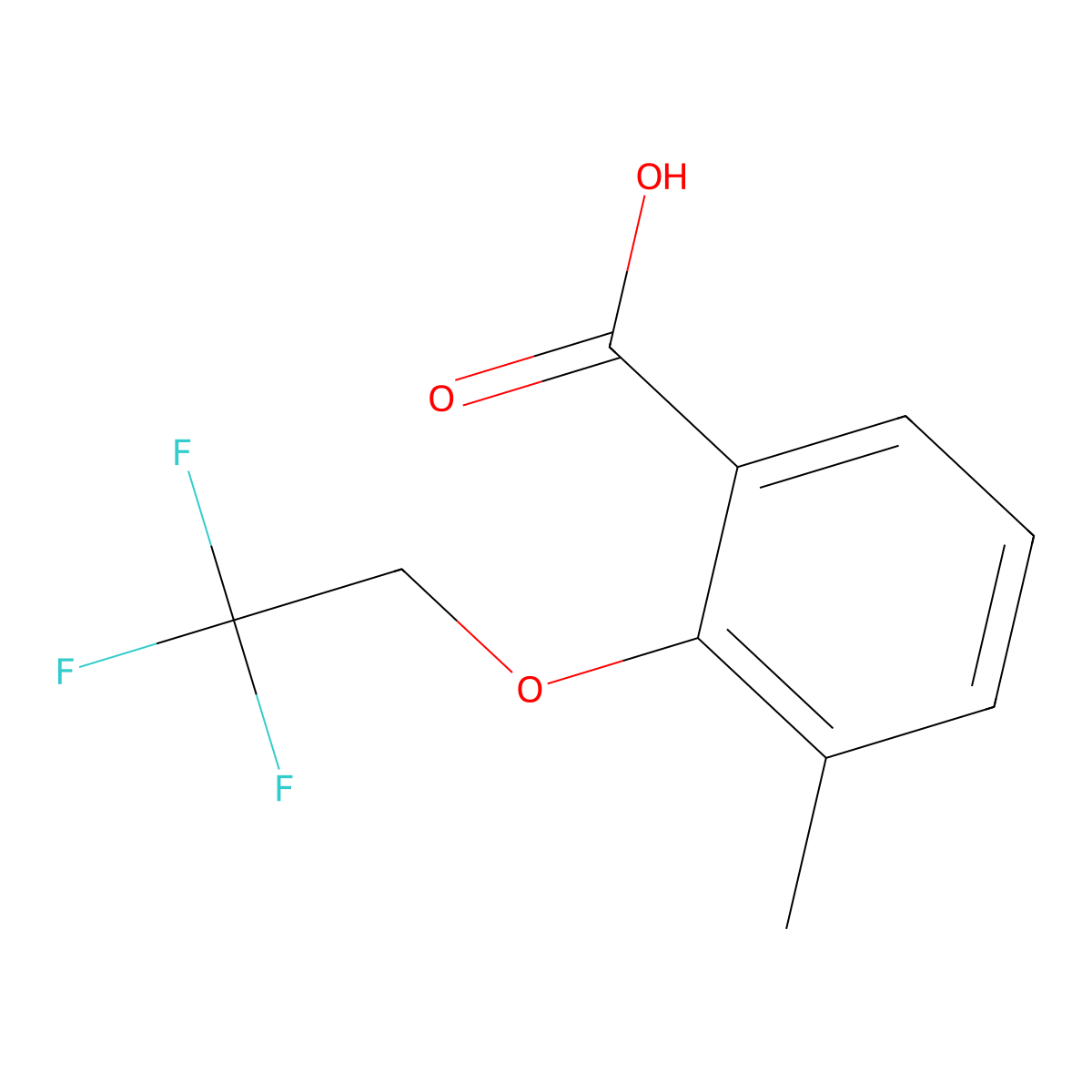 3-Methyl-2-(2,2,2-trifluoroethoxy)benzoic acid molecular structure, CAS 1184455-95-5