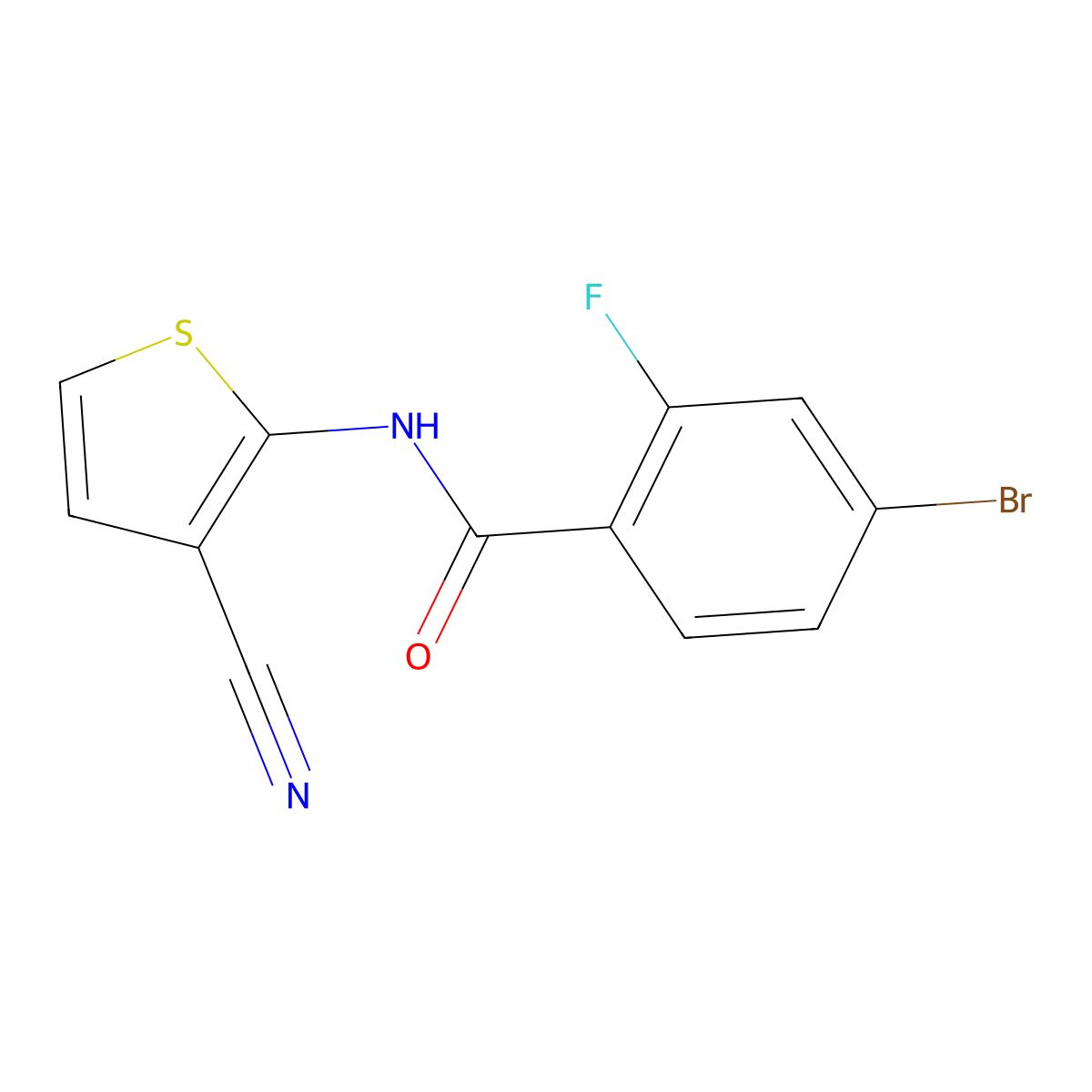4-bromo-N-(3-cyanothiophen-2-yl)-2-fluorobenzamide molecular structure, CAS 1184462-58-5