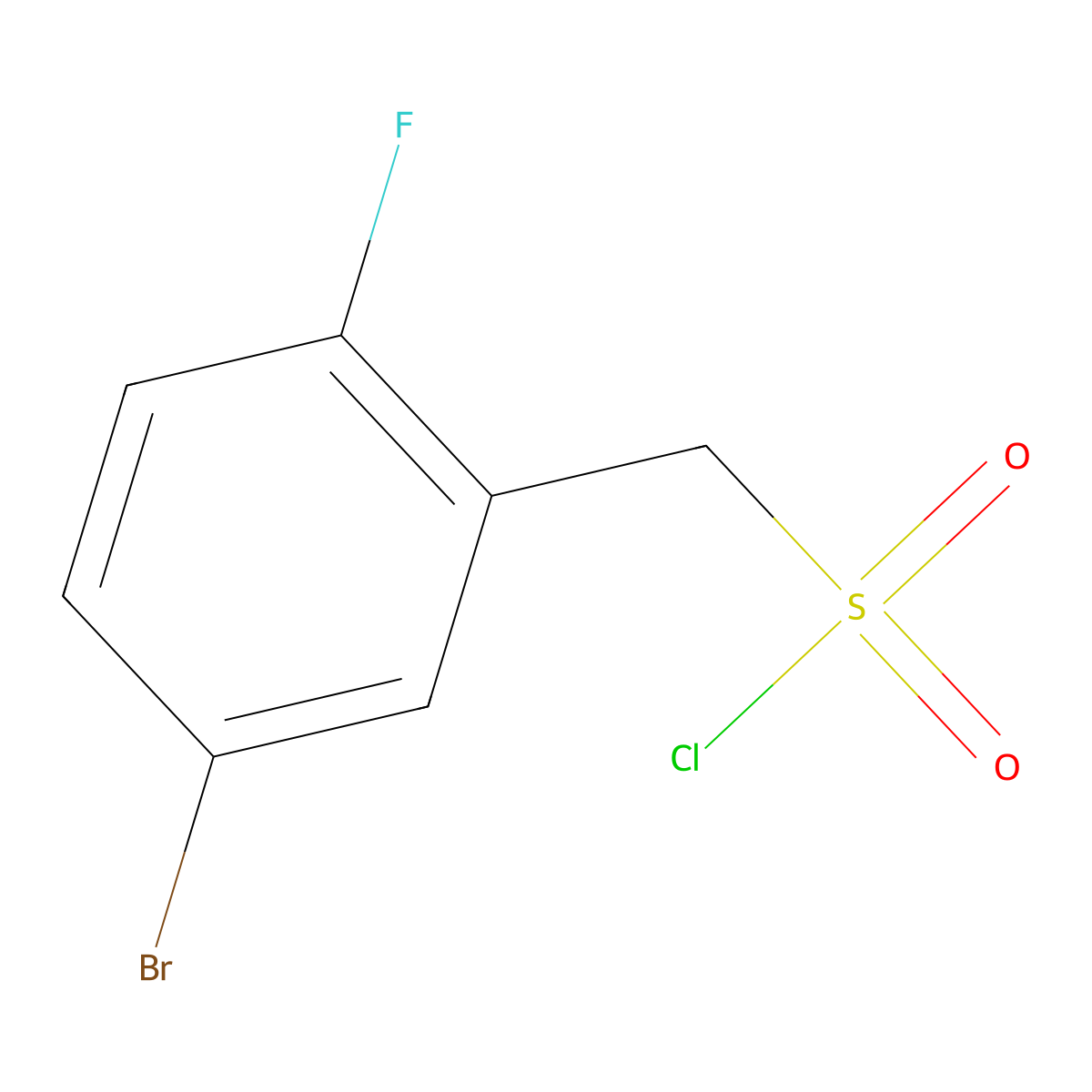(5-Bromo-2-fluorophenyl)methanesulfonyl chloride molecular structure, CAS 1184467-10-4