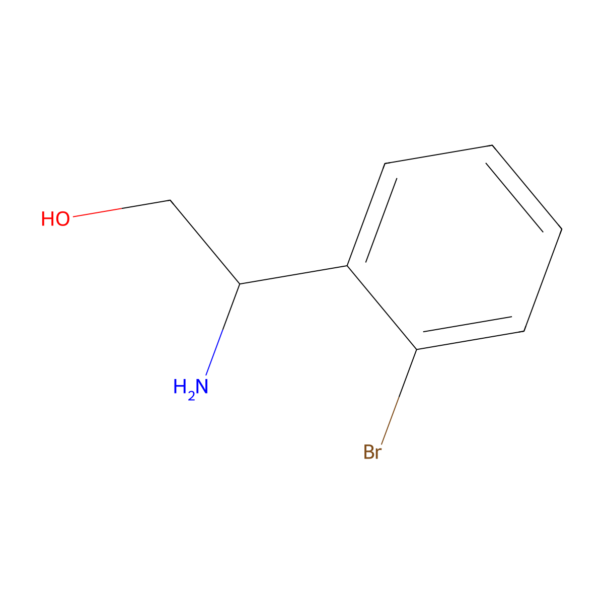 2-Amino-2-(2-bromophenyl)ethanol molecular structure, CAS 1184472-20-5